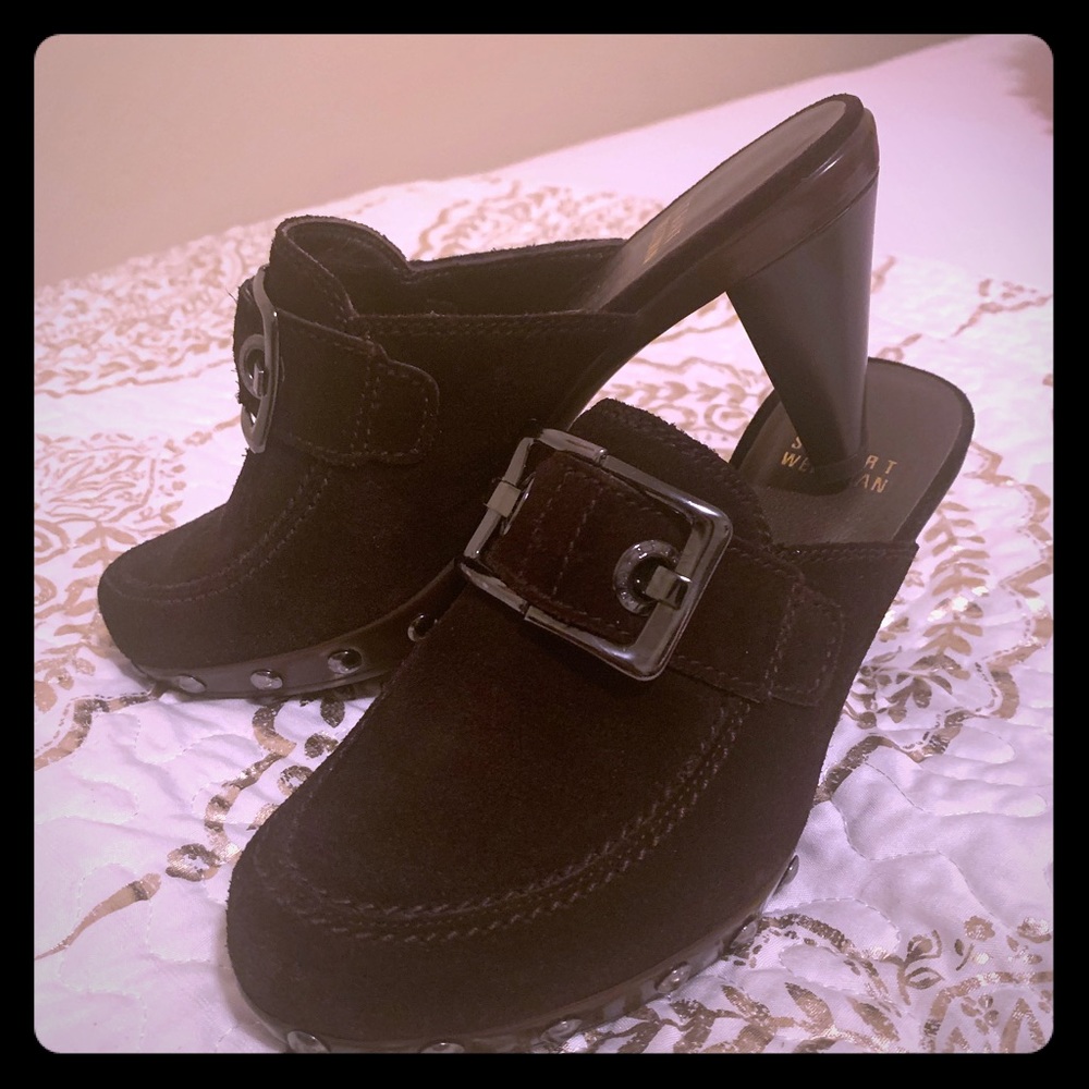 Stuart Weismann Brown Suede Mule.